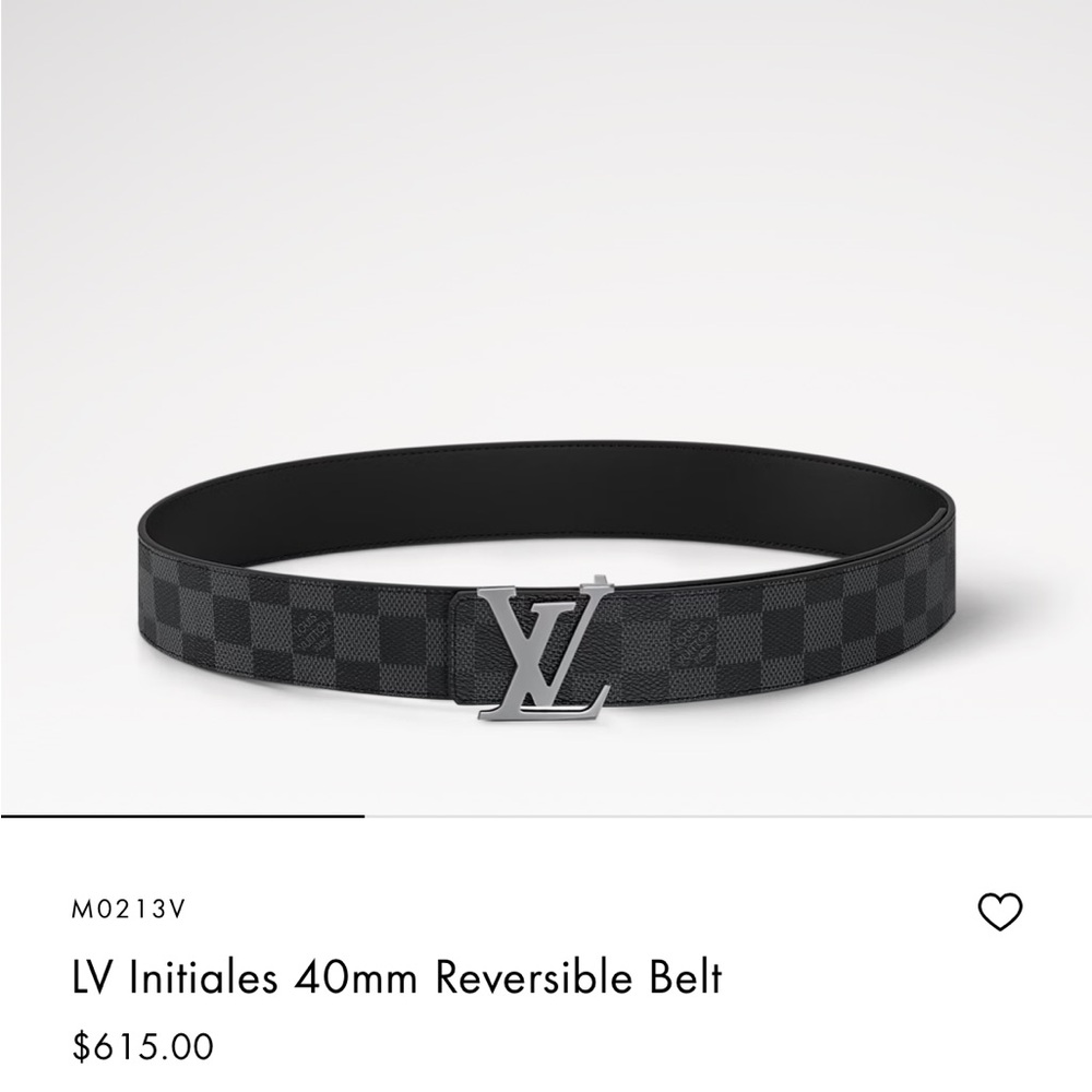 Louis Vuitton Black Checkered Belt